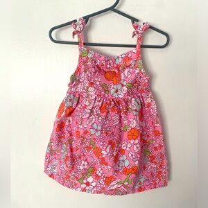 18M Toddler Summer Dress - Pink with Flowers